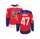 Men's Adidas Team Czech Republic #47 Michal Jordan Premier Red Away 2016 World Cup of Hockey Jersey