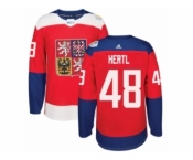 Men's Adidas Team Czech Republic #48 Tomas Hertl Authentic Red Away 2016 World Cup of Hockey Jersey
