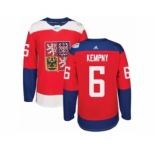 Men's Adidas Team Czech Republic #6 Michal Kempny Authentic Red Away 2016 World Cup of Hockey Jersey