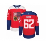 Men's Adidas Team Czech Republic #62 Andrej Sustr Authentic Red Away 2016 World Cup of Hockey Jersey