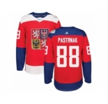 Men's Adidas Team Czech Republic #88 David Pastrnak Premier Red Away 2016 World Cup of Hockey Jersey