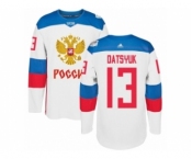 Men's Adidas Team Russia #13 Pavel Datsyuk Premier White Home 2016 World Cup of Hockey Jersey