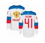 Men's Adidas Team Russia #41 Nikolay Kulemin Premier White Home 2016 World Cup of Hockey Jersey