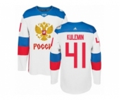 Men's Adidas Team Russia #41 Nikolay Kulemin Premier White Home 2016 World Cup of Hockey Jersey