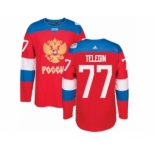 Men's Adidas Team Russia #77 Ivan Telegin Premier Red Away 2016 World Cup of Hockey Jersey