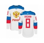 Men's Adidas Team Russia #8 Alexander Ovechkin Authentic White Home 2016 World Cup of Hockey Jersey