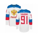 Men's Adidas Team Russia #91 Vladimir Tarasenko Premier White Home 2016 World Cup of Hockey Jersey