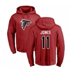 Football Atlanta Falcons #11 Julio Jones Red Name & Number Logo Pullover Hoodie