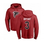 Football Atlanta Falcons #3 Matt Bryant Red Name & Number Logo Pullover Hoodie