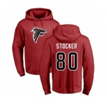 Football Atlanta Falcons #80 Luke Stocker Red Name & Number Logo Pullover Hoodie