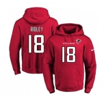 Football Men's Atlanta Falcons #18 Calvin Ridley Red Name & Number Pullover Hoodie