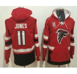 Men's Atlanta Falcons #11 Julio Jones NEW Red Pocket Stitched NFL Pullover Hoodie