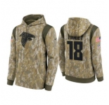 Men's Atlanta Falcons #18 Calvin Ridley Camo 2021 Salute To Service Therma Performance Pullover Hoodie