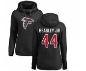 Football Women's Atlanta Falcons #44 Vic Beasley Black Name & Number Logo Pullover Hoodie