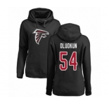 Football Women's Atlanta Falcons #54 Foye Oluokun Black Name & Number Logo Pullover Hoodie
