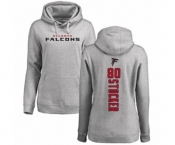 Football Women's Atlanta Falcons #80 Luke Stocker Ash Backer Pullover Hoodie