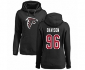 Football Women's Atlanta Falcons #96 Tyeler Davison Black Name & Number Logo Pullover Hoodie