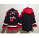 Men's Miami Heat Blank Black Ageless Must-Have Lace-Up Pullover Hoodie
