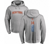 NBA Nike New York Knicks #14 Allonzo Trier Ash Backer Pullover Hoodie