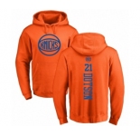 NBA Nike New York Knicks #21 Damyean Dotson Orange One Color Backer Pullover Hoodie