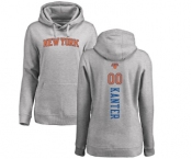 NBA Women's Nike New York Knicks #00 Enes Kanter Ash Backer Pullover Hoodie