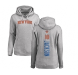 NBA Women's Nike New York Knicks #18 Phil Jackson Ash Backer Pullover Hoodie