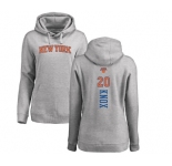 NBA Women's Nike New York Knicks #20 Kevin Knox Ash Backer Pullover Hoodie