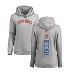 NBA Women's Nike New York Knicks #8 Mario Hezonja Ash Backer Pullover Hoodie