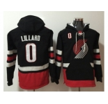 Portland Trail Blazers #0 Damian Lillard Black Name & Number Pullover NBA Hoodie