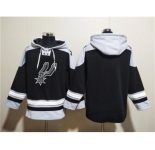 Men's San Antonio Spurs Blank Black Ageless Must-Have Lace-Up Pullover Hoodie