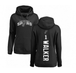 NBA Women's Nike San Antonio Spurs #1 Lonnie Walker Black Backer Pullover Hoodie