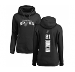 NBA Women's Nike San Antonio Spurs #21 Tim Duncan Black Backer Pullover Hoodie