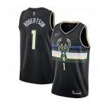 Youth Milwaukee Bucks #1 Oscar Robertson Swingman Black Finished Basketball Jersey - Statement Edition