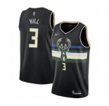 Youth Milwaukee Bucks #3 George Hill Swingman Black Finished Basketball Jersey - Statement Edition