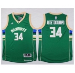 Youth Milwaukee Bucks #34 Giannis Antetokounmpo Green Stitched NBA Jersey