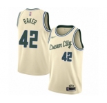 Youth Milwaukee Bucks #42 Vin Baker Swingman Cream Basketball Jersey - 2019-20 City Edition