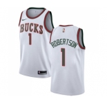 Youth Nike Milwaukee Bucks #1 Oscar Robertson Swingman White Fashion Hardwood Classics NBA Jersey