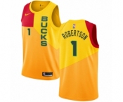 Youth Nike Milwaukee Bucks #1 Oscar Robertson Swingman Yellow NBA Jersey - City Edition