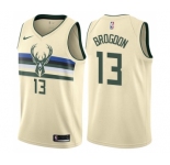Youth Nike Milwaukee Bucks #13 Malcolm Brogdon Swingman Cream NBA Jersey - City Edition