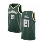Youth Nike Milwaukee Bucks #21 Tony Snell Swingman Green Road NBA Jersey - Icon Edition
