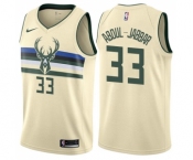 Youth Nike Milwaukee Bucks #33 Kareem Abdul-Jabbar Swingman Cream NBA Jersey - City Edition