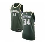 Youth Nike Milwaukee Bucks #34 Giannis Antetokounmpo Authentic Green Road NBA Jersey - Icon Edition