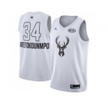 Youth Nike Milwaukee Bucks #34 Giannis Antetokounmpo White NBA Jordan Swingman 2018 All-Star Game Jersey