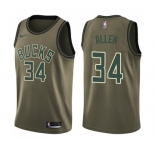 Youth Nike Milwaukee Bucks #34 Ray Allen Swingman Green Salute to Service NBA Jersey