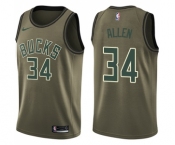 Youth Nike Milwaukee Bucks #34 Ray Allen Swingman Green Salute to Service NBA Jersey
