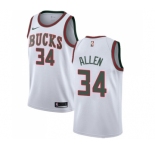 Youth Nike Milwaukee Bucks #34 Ray Allen Swingman White Fashion Hardwood Classics NBA Jersey