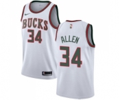 Youth Nike Milwaukee Bucks #34 Ray Allen Swingman White Fashion Hardwood Classics NBA Jersey