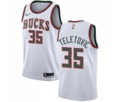 Youth Nike Milwaukee Bucks #35 Mirza Teletovic Swingman White Fashion Hardwood Classics NBA Jersey