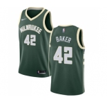 Youth Nike Milwaukee Bucks #42 Vin Baker Swingman Green Road NBA Jersey - Icon Edition