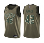 Youth Nike Milwaukee Bucks #42 Vin Baker Swingman Green Salute to Service NBA Jersey